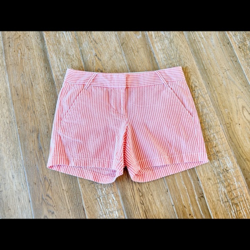 J. Crew Women's Striped Red/White Shorts Size 2